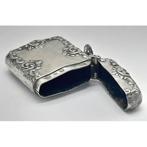 1477 - AN ANTIQUE SILVER VESTA CASE 24.8G TOTAL WEIGHT, HALLMARKED BIRMINGHAM 1899. Ref: TAN 3001