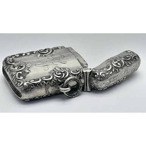 1477 - AN ANTIQUE SILVER VESTA CASE 24.8G TOTAL WEIGHT, HALLMARKED BIRMINGHAM 1899. Ref: TAN 3001