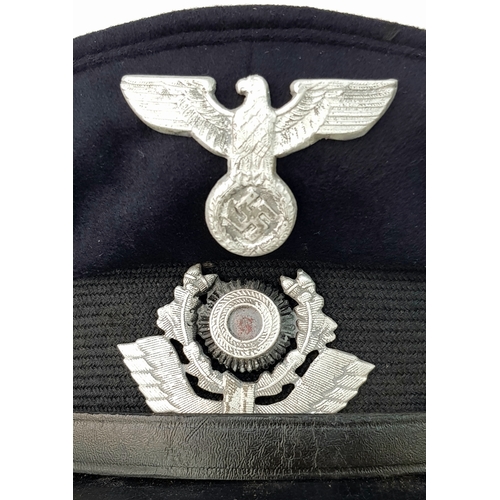 419 - A Bahnschutzpolizei (BSP) (Railway Protection Police) Ncos Visor Cap. The BSP were tasked with railw... 