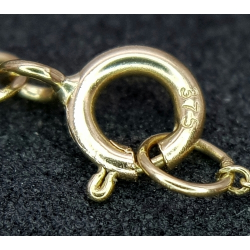 161 - Super fine 9 CARAT GOLD CHAIN LINK NECKLACE. 0.45 grams. 45 cm.