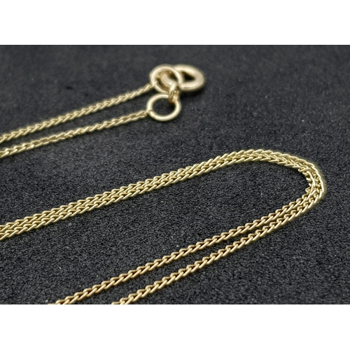 161 - Super fine 9 CARAT GOLD CHAIN LINK NECKLACE. 0.45 grams. 45 cm.