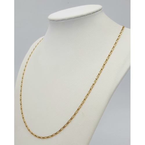 169 - A 9K Yellow Gold Fancy Link Necklace. 58g. 5.1g