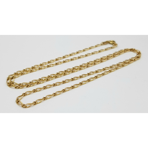 169 - A 9K Yellow Gold Fancy Link Necklace. 58g. 5.1g