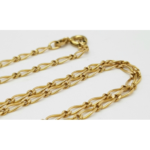 169 - A 9K Yellow Gold Fancy Link Necklace. 58g. 5.1g