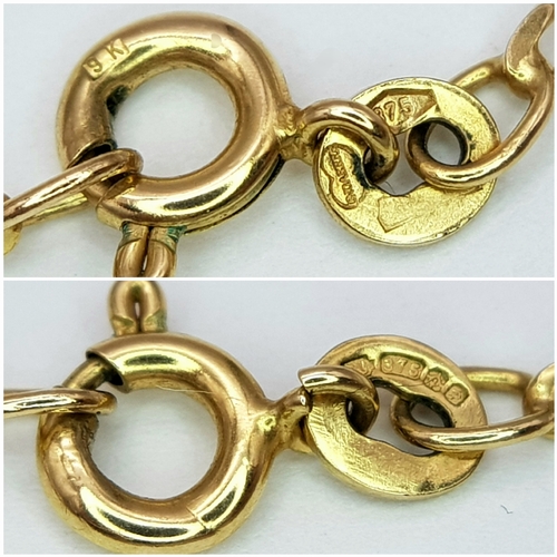 169 - A 9K Yellow Gold Fancy Link Necklace. 58g. 5.1g