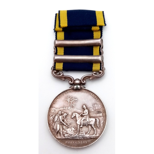 38 - A Punjab War Medal 1848-49, with clasps ‘Chillianwala’ and ‘Goojerat’; named to: Gunner Richd Rosser... 