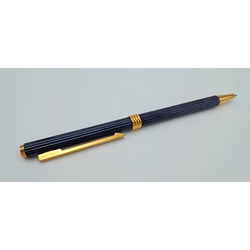 458 - An Excellent Condition Vintage Christian Dior, Paris  Navy Blue and Gold Ballpoint Pen in Original B... 