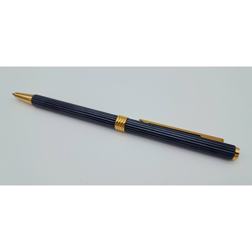 458 - An Excellent Condition Vintage Christian Dior, Paris  Navy Blue and Gold Ballpoint Pen in Original B... 