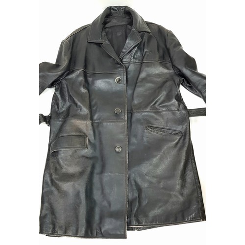 314 - A WW2 French Resistance Leather Coat with armband. Both are period pieces and were found together.