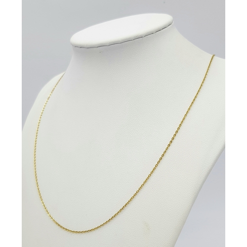 79 - An 18K Yellow Gold Disappearing Necklace. 48cm. 2.05g.