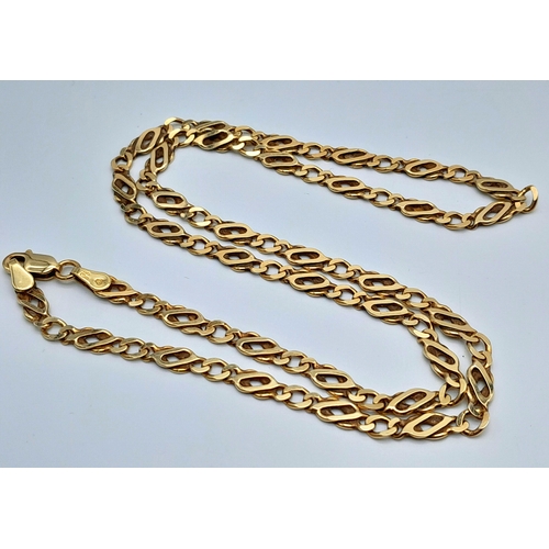 89 - A 9K Yellow Gold Fancy Link Chain. 46cm. 9.75g