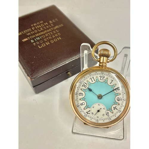 443 - A VINTAGE GENTS POCKET WATCH & BOX WORKING. REF: LU8