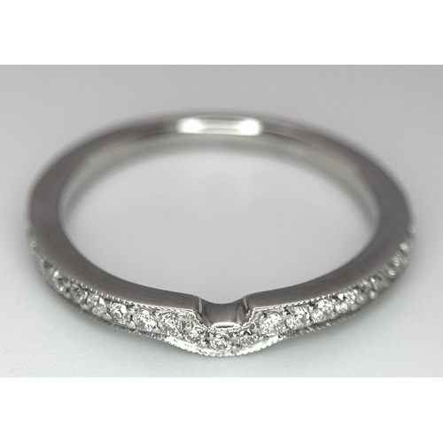 19 - AN 18K WHITE GOLD DIAMOND SET 2 PIECE RING. A SET SOLITAIRE WITH DIAMOND SHOULDERS AND SHAPED DIAMON... 