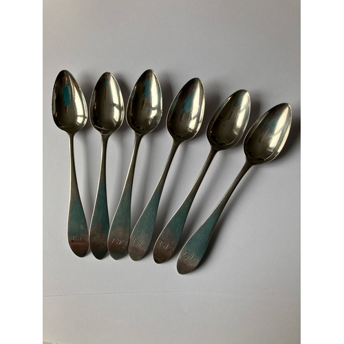 329 - 6 x Antique WILLIAM  IV SCOTTISH SILVER TEASPOONS. Hallmark for Edinburgh 1834. Excellent condition.... 