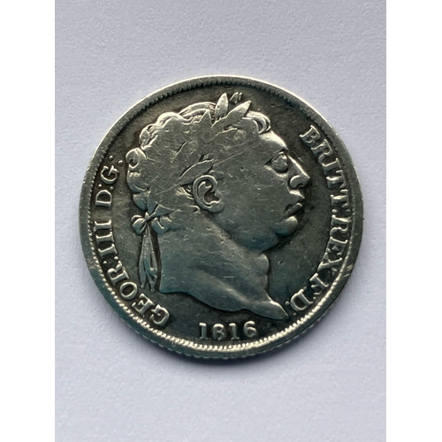 518 - 1816 GEORGE III SILVER SIXPENCE. Condition Fine/almost very fine.