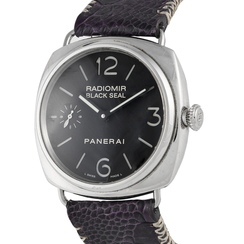 265 - An Officine Panerai Radiomir Black Seal Watch. 45mm case with wire lugs and the  Panerai sandwich di... 