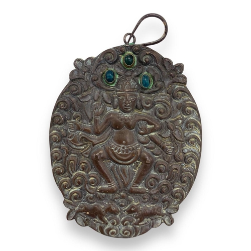 1705 - A very rare Pair of Ancient Champa Bronze Relief Pendants (10th-14th century Southeast Asia Kingdom)... 