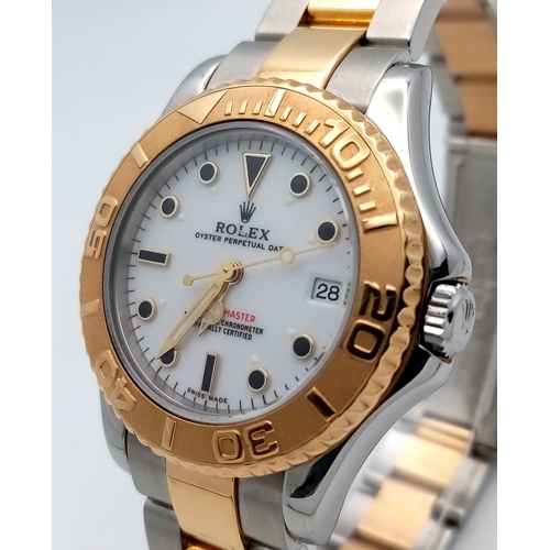 6 - A Fabulous Rolex Bi-Metal Yacht Master Unisex Automatic Watch. Model - 168623. 18k gold and stainles... 