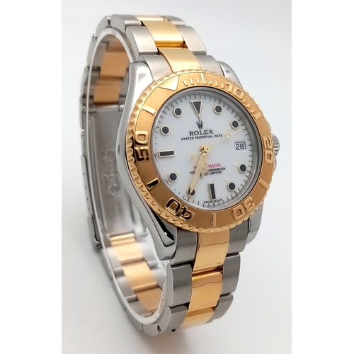 6 - A Fabulous Rolex Bi-Metal Yacht Master Unisex Automatic Watch. Model - 168623. 18k gold and stainles... 