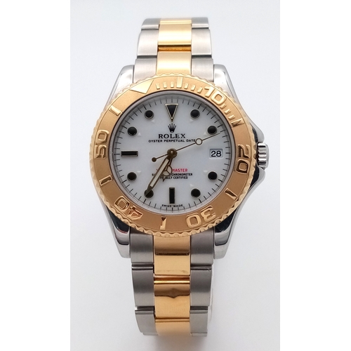 6 - A Fabulous Rolex Bi-Metal Yacht Master Unisex Automatic Watch. Model - 168623. 18k gold and stainles... 