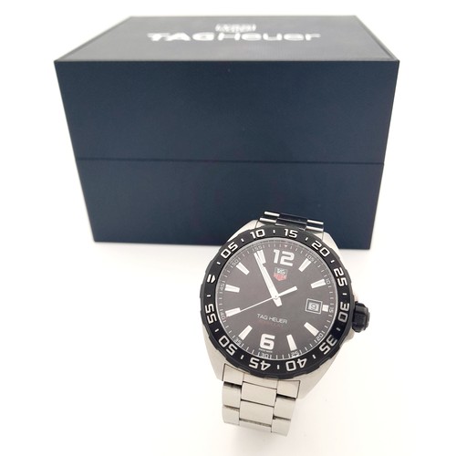 93 - A Tag Heuer Formula 1 Quartz Gents Watch. Stainless steel bracelet and case - 42mm. Black dial with ... 