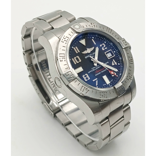 20 - A Stylish Breitling Avenger II Seawolf Automatic Gents Watch. Stainless steel bracelet and case - 45... 