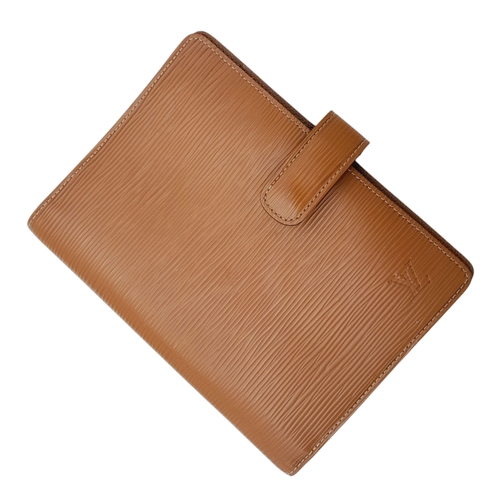 1704 - A Louis Vuitton Brown Epi Leather Organiser. 14 x 18cm