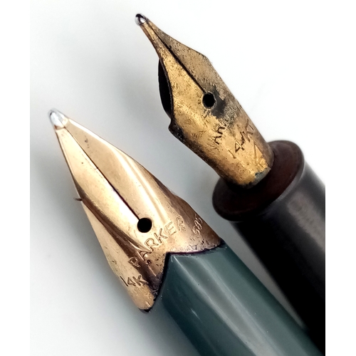 1676 - Two Vintage Fountain Pens - Gold Nibs