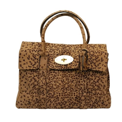 131 - A Mulberry Bayswater Leopard Print Bag. Calf hair exterior with gold tone hardware. Soft textile int... 