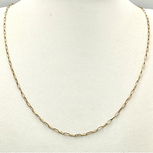 101 - A 9K Yellow Gold Belcher Link Chain necklace. 56cm. 1.7g