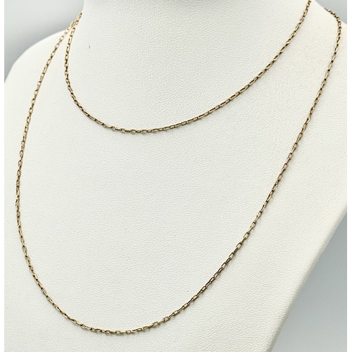 118 - A 9K Yellow Gold Disappearing Necklace. 70cm. 3g