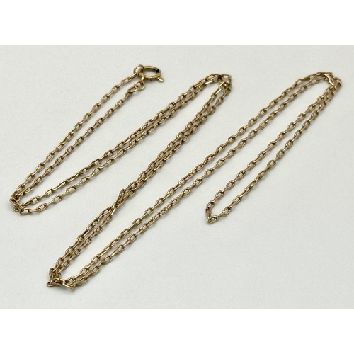 118 - A 9K Yellow Gold Disappearing Necklace. 70cm. 3g