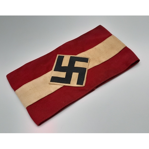 1341 - A WWII Hitler Youth Armband. Stitched on swastika.