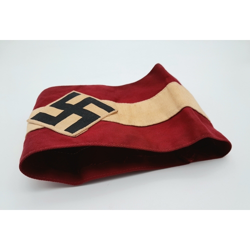 1341 - A WWII Hitler Youth Armband. Stitched on swastika.