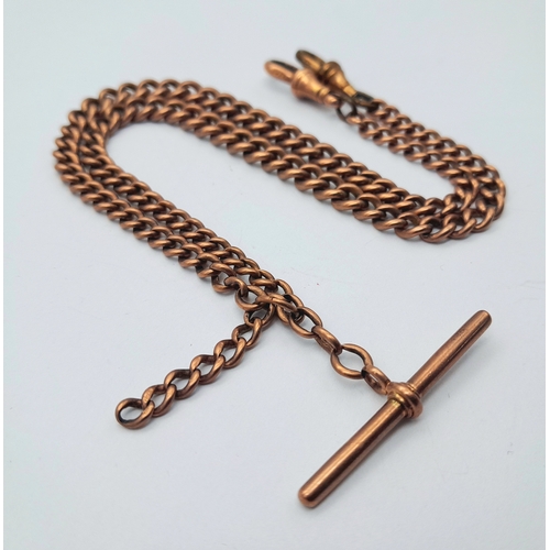 155 - An Antique 9K Rose Gold Albert Chain. 40cm. 27.6g