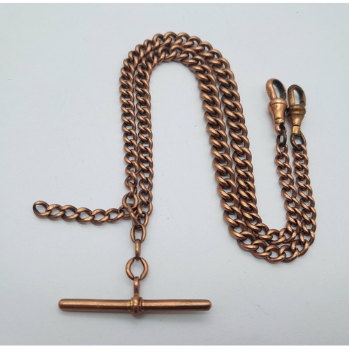 155 - An Antique 9K Rose Gold Albert Chain. 40cm. 27.6g