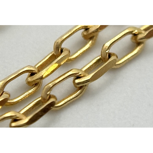 558 - A 9K Yellow Gold Petit Oval Link Chain. 40cm. 2.1g