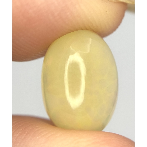 1342 - A 3.05ct Ethiopian Natural Fire Opal Gemstone, Oval Cabochon Shape, GLI Certified. Ref: VU113