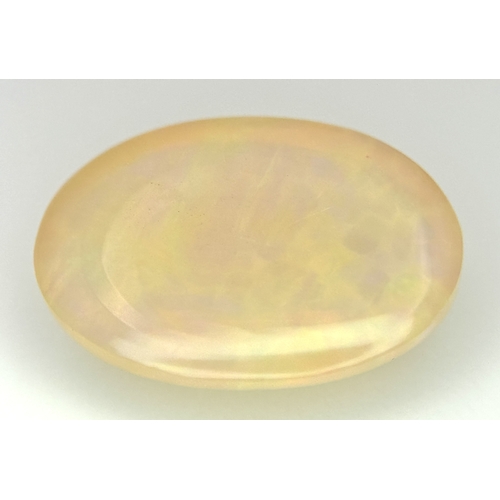 1342 - A 3.05ct Ethiopian Natural Fire Opal Gemstone, Oval Cabochon Shape, GLI Certified. Ref: VU113