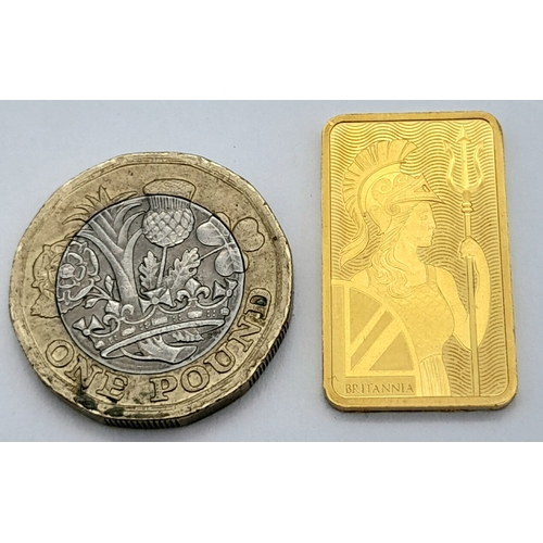 29 - A 10G Royal Mint Fine Gold (.999) Bar! 27 x 15mm.