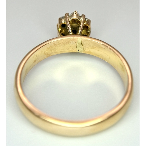 100 - AN 18K YELLOW GOLD DIAMOND SET RING 0.20CT , 3.4G TOTAL WEIGHT, SIZE K. Ref: SC 4042