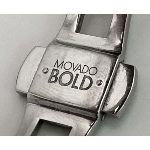 105 - A Movado Bold Quartz Chronograph Watch. Stainless steel bracelet and case - 40mm. Silver and white d... 