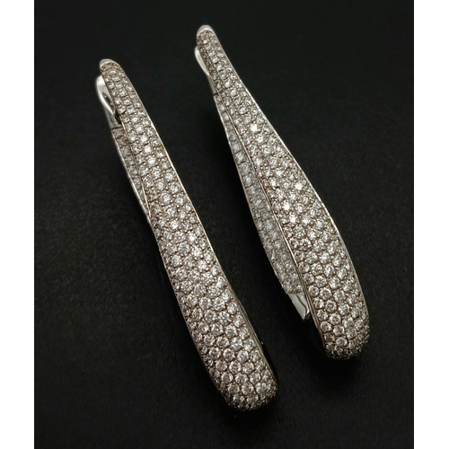 220 - A FABULOUS PAIR OF DIAMOND EARRINGS BY 