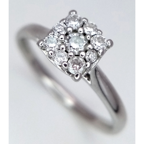 306 - AN 18K WHITE GOLD DIAMOND RING 0.25CT , 2.4G TOTAL WEIGHT, SIZE K. Ref: SC 4039