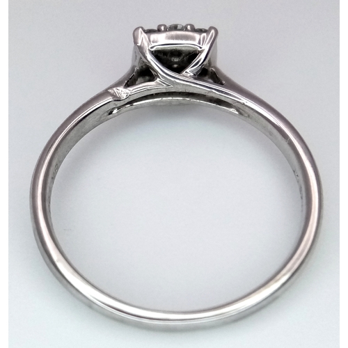 306 - AN 18K WHITE GOLD DIAMOND RING 0.25CT , 2.4G TOTAL WEIGHT, SIZE K. Ref: SC 4039