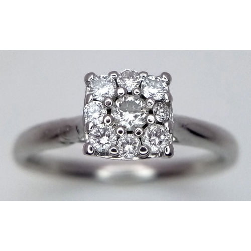 306 - AN 18K WHITE GOLD DIAMOND RING 0.25CT , 2.4G TOTAL WEIGHT, SIZE K. Ref: SC 4039