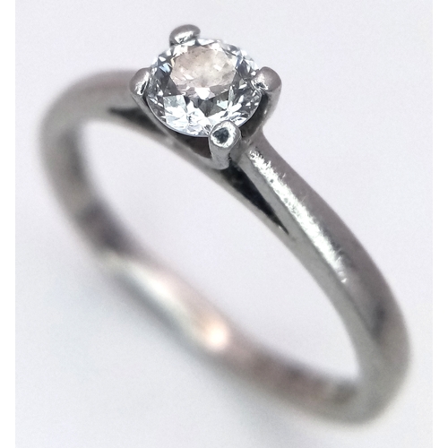 325 - A PLATINUM SINGLE STONE DIAMOND RING, 0,25CT DIAMOND WEIGHT, 3.5G TOTAL WEIGHT, SIZE J. REF: PWN3308