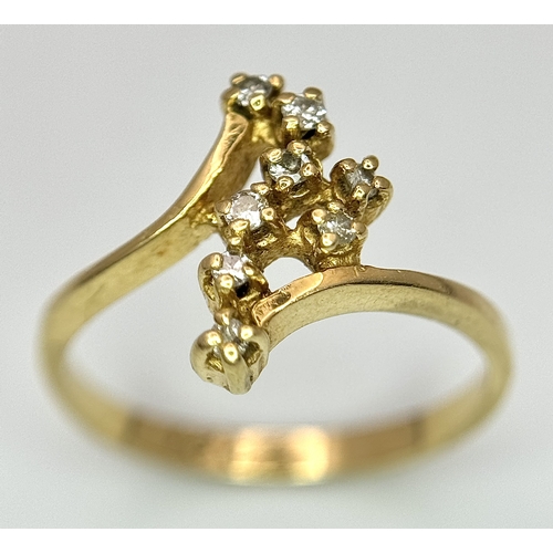 376 - AN 18K YELLOW GOLD FANCY DIAMOND SET RING 2.3G SIZE L. Ref: SC 4048