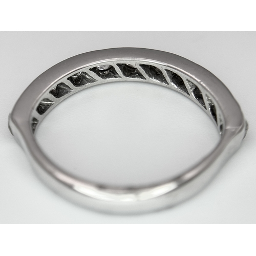 408 - AN 18K WHITE GOLD DIAMOND HALF ETERNITY RING, 0.33CT DIAMOND WEIGHT, 3.7G TOTAL WEIGHT, SIZE L. REF:... 