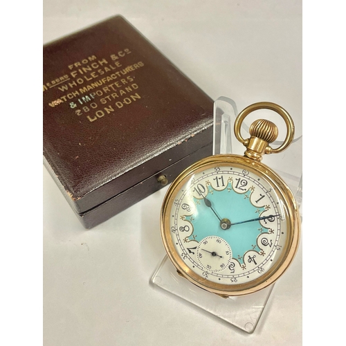 443 - A VINTAGE GENTS POCKET WATCH & BOX WORKING. REF: LU8